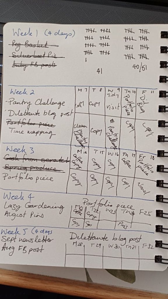 rough monthly plan
